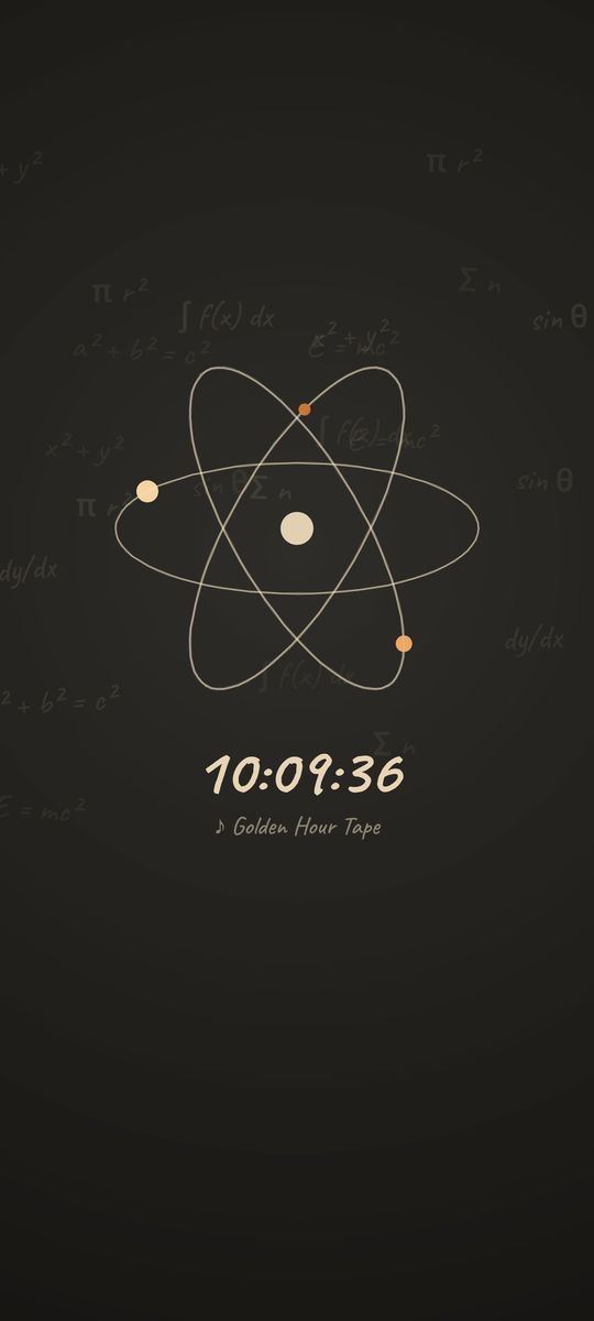Atomic, a atomic clock wallpaper live wallpaper on an Android lock screen
