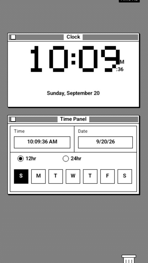 Bitdesk — retro 1-bit desktop clock live wallpaper
