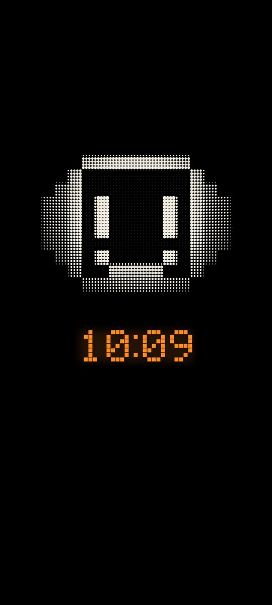 Bitmap, a pixel photo clock live wallpaper on an Android lock screen