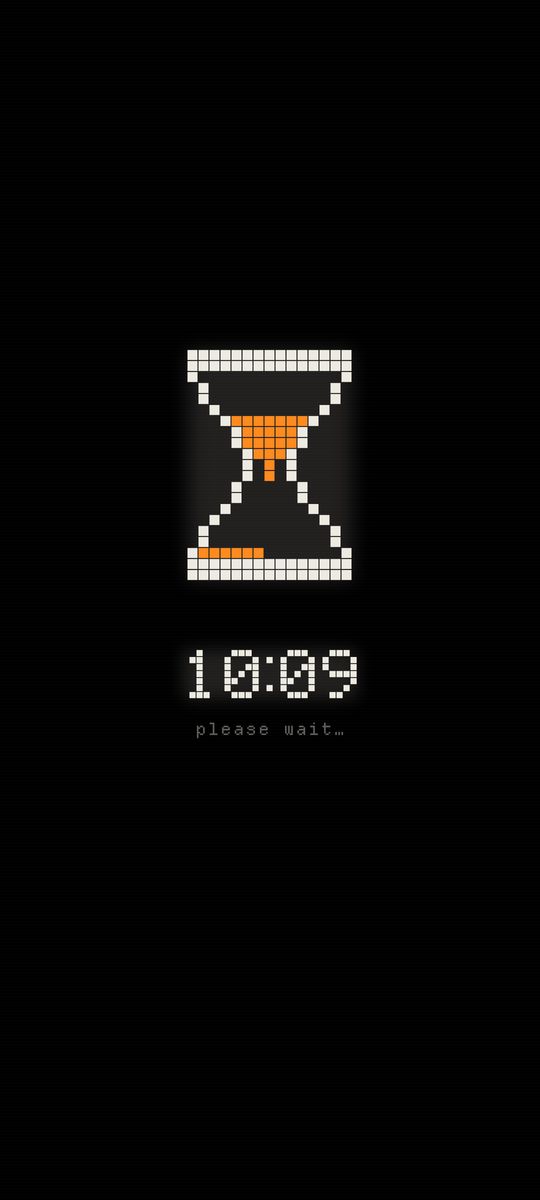 Busy, a hourglass cursor clock live wallpaper on an Android lock screen