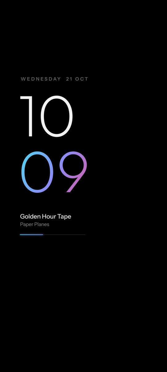 Column, a editorial clock live wallpaper on an Android lock screen