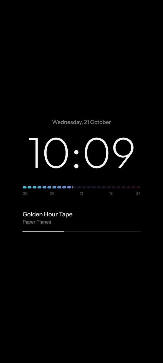 Day bar, a day progress clock live wallpaper on an Android lock screen