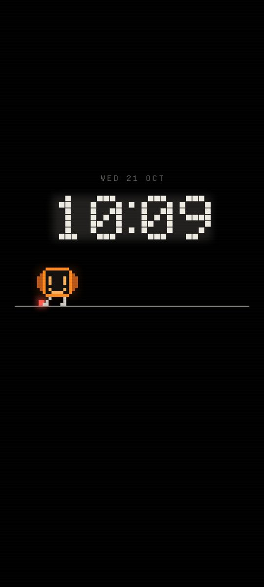 Fetch, a pixel pet fetch clock live wallpaper on an Android lock screen