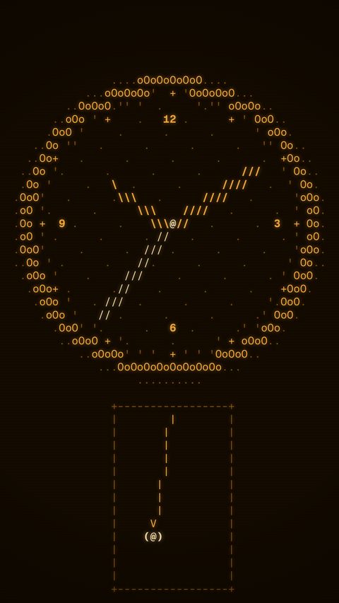 Glyph — ascii analog clock live wallpaper