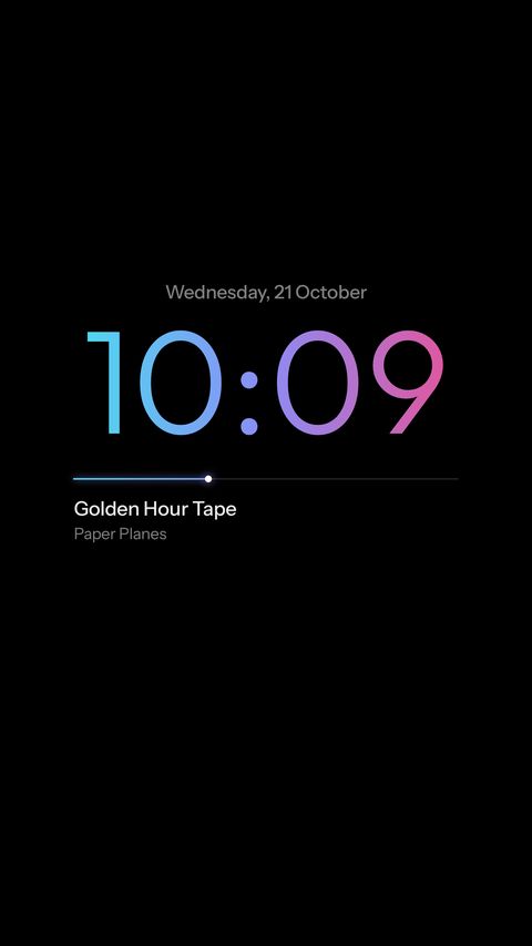 Horizon, minimal clock with music player live wallpaper