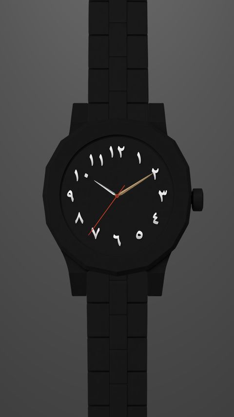 Layl — black arabic numeral watch live wallpaper