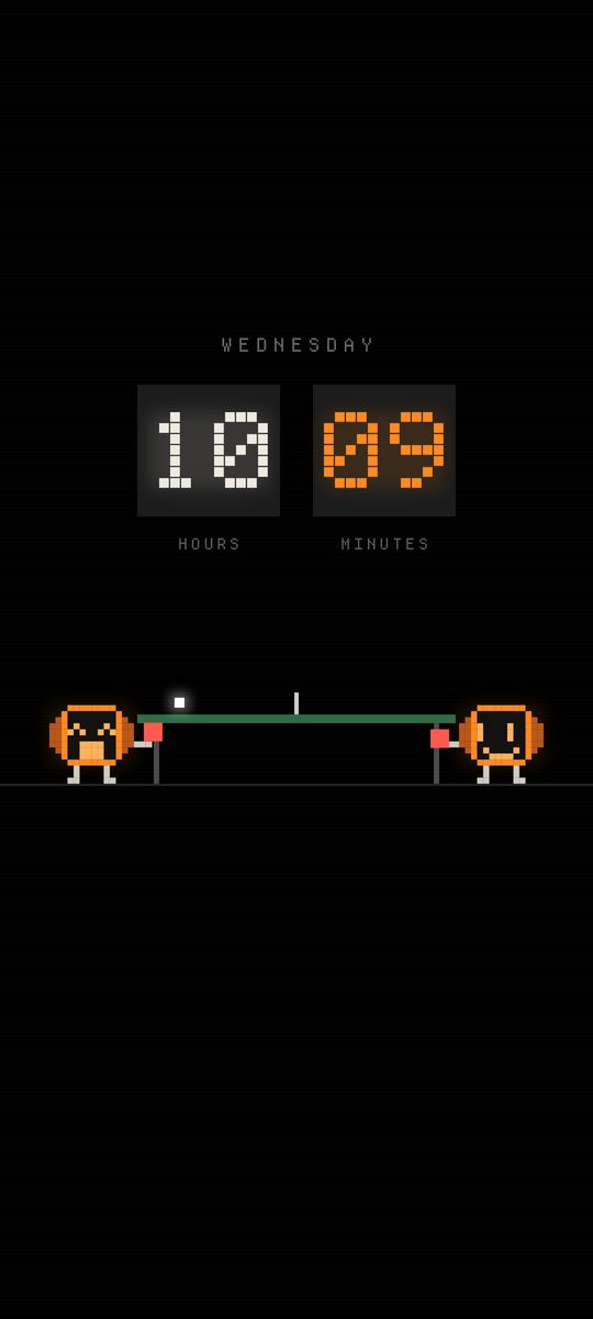 Rally, a ping pong clock live wallpaper on an Android lock screen