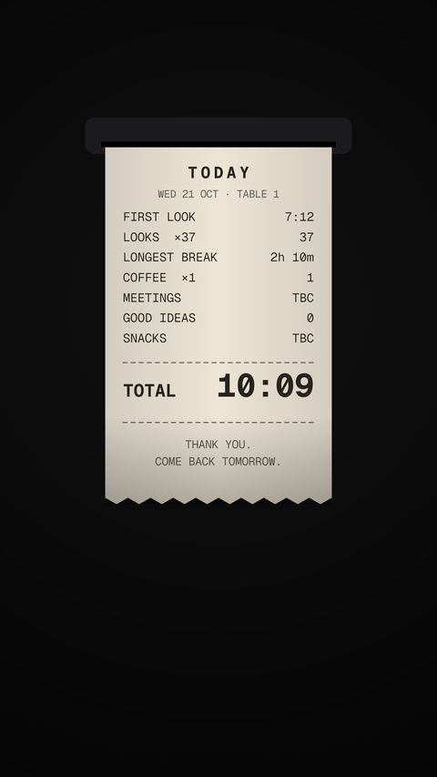 Receipt in the Bone look