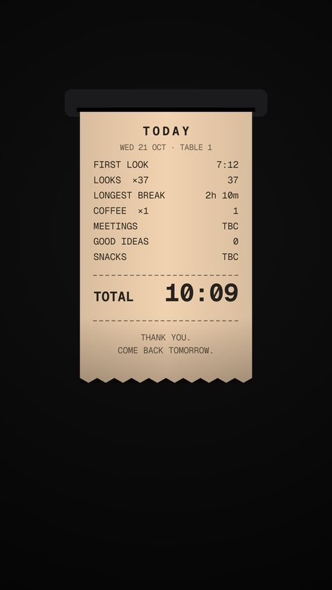 Receipt in the Ember look