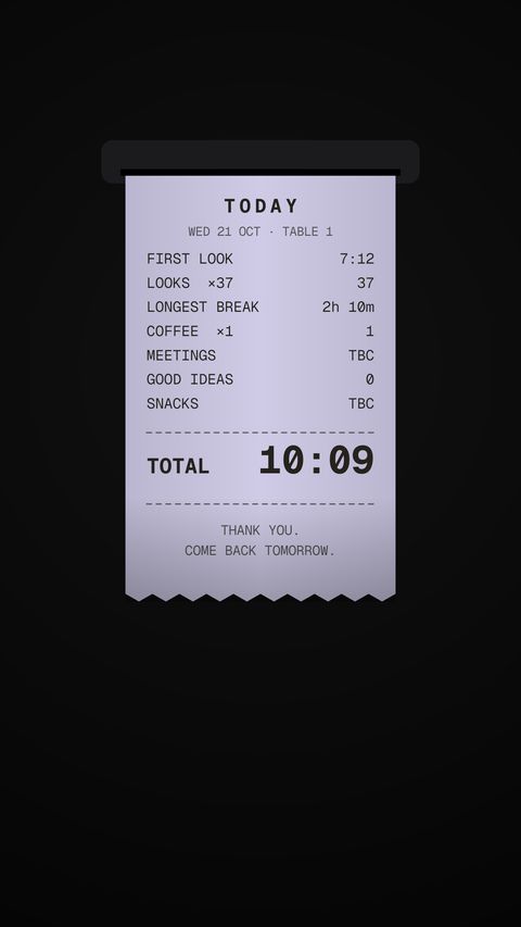 Receipt in the Slate look