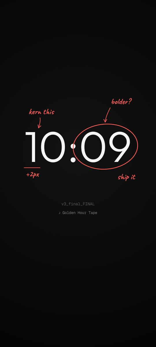 Redline, a designer clock live wallpaper on an Android lock screen