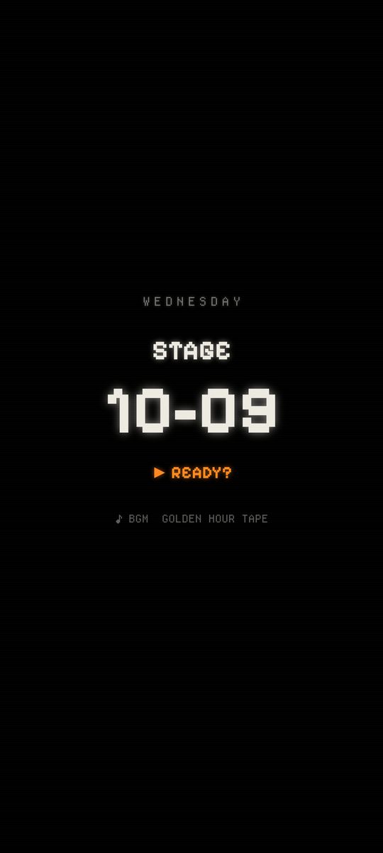 Stage, a video game level clock live wallpaper on an Android lock screen