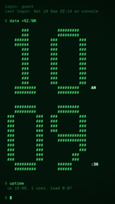 Stdout — terminal clock live wallpaper