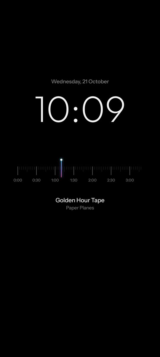 Tuner, a radio dial clock live wallpaper on an Android lock screen