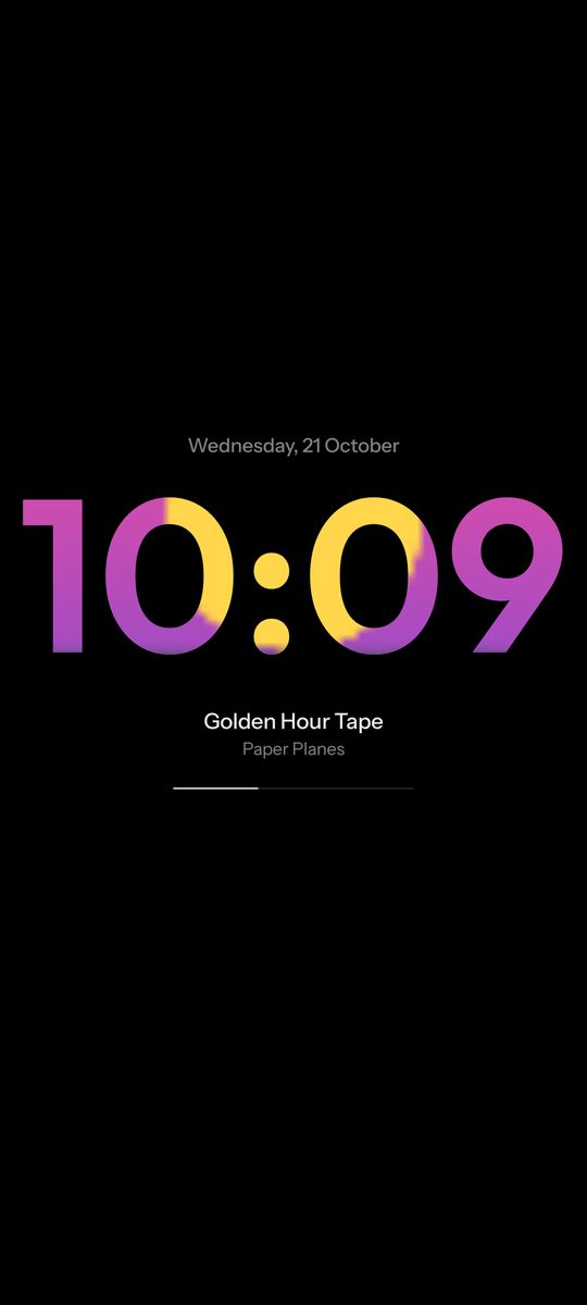 Window, a album art clock live wallpaper on an Android lock screen